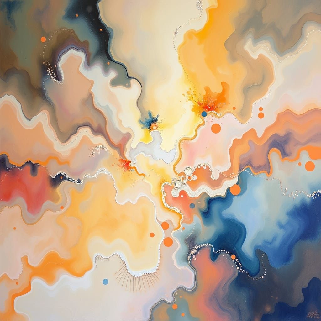 Surreal Harmony of Ethereal Forms in Abstract Expression