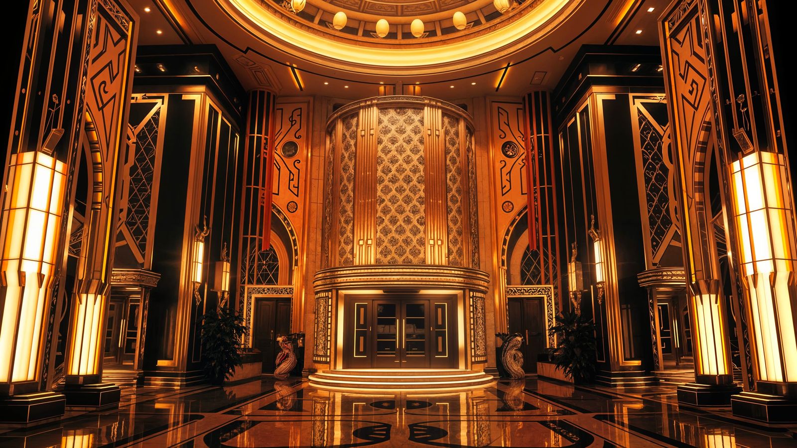 Detailed Art Deco Design with Geometric Patterns