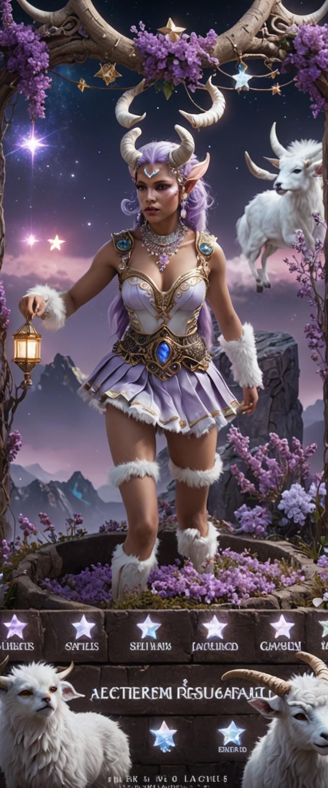 Lilac Satyress Portrait in Hyperrealistic Style