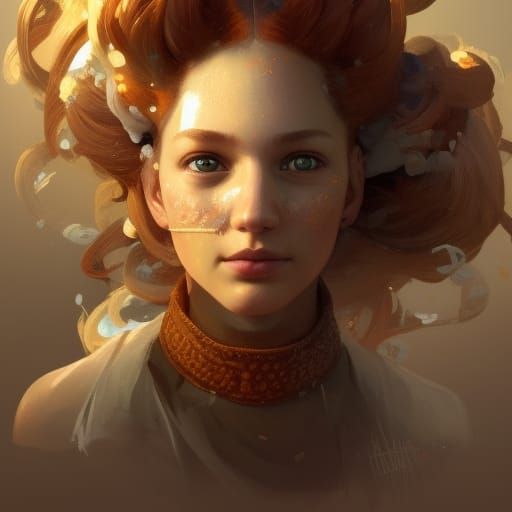 Detailed Gingerbread House Portrait in Art Nouveau Style