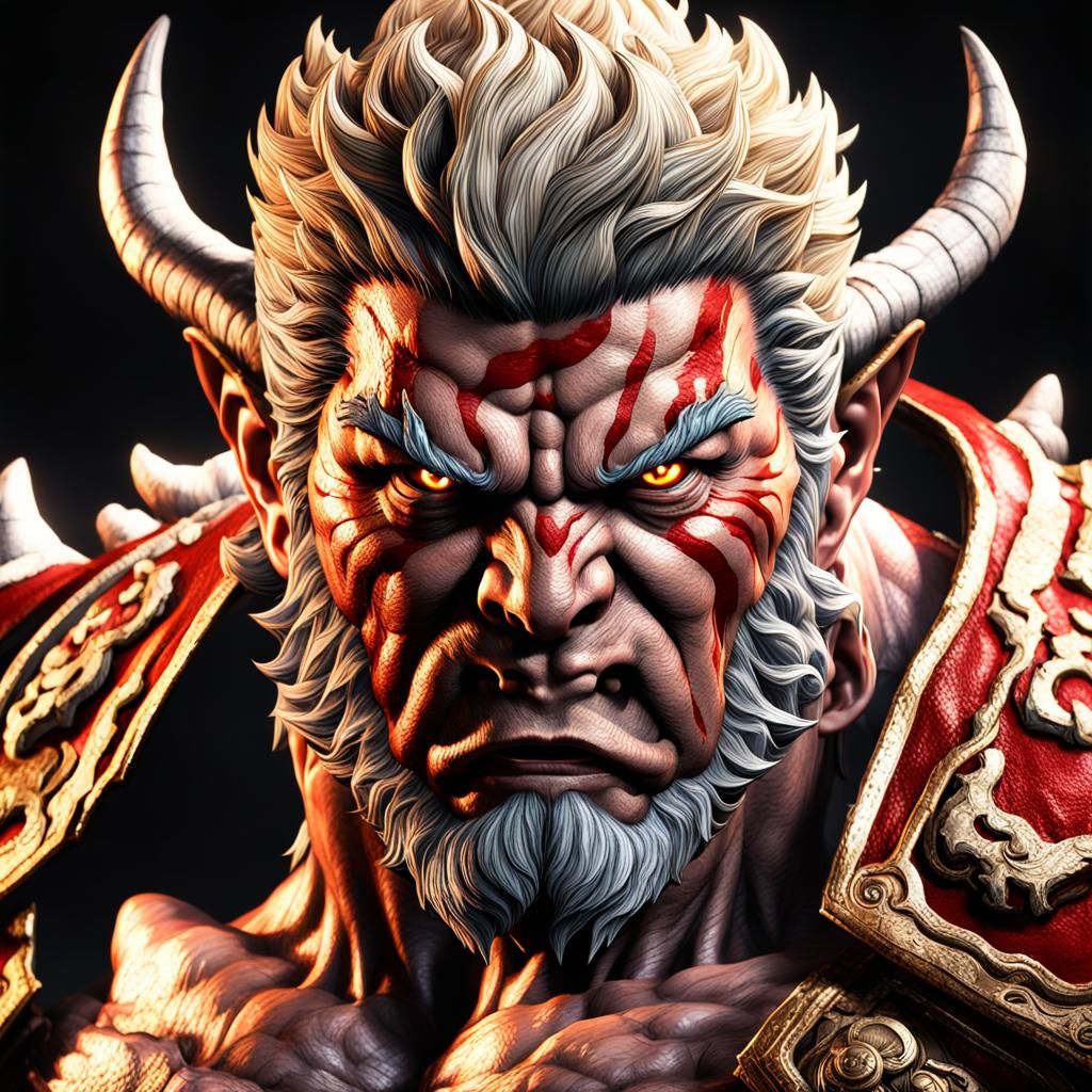 Hyperrealistic Asura's Wrath: Photorealistic Studio Shot
