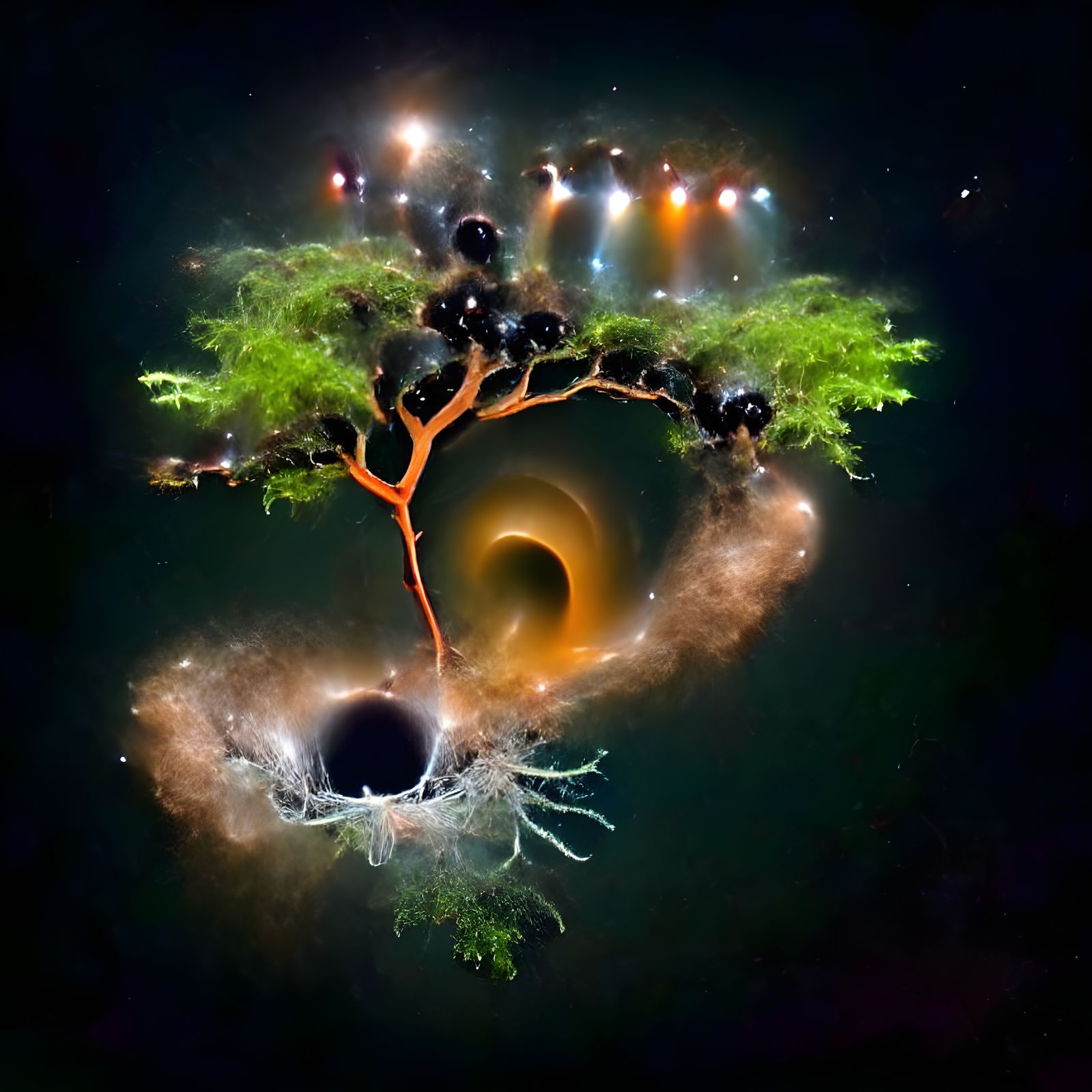 Tree of Life Emerges from Black Hole
