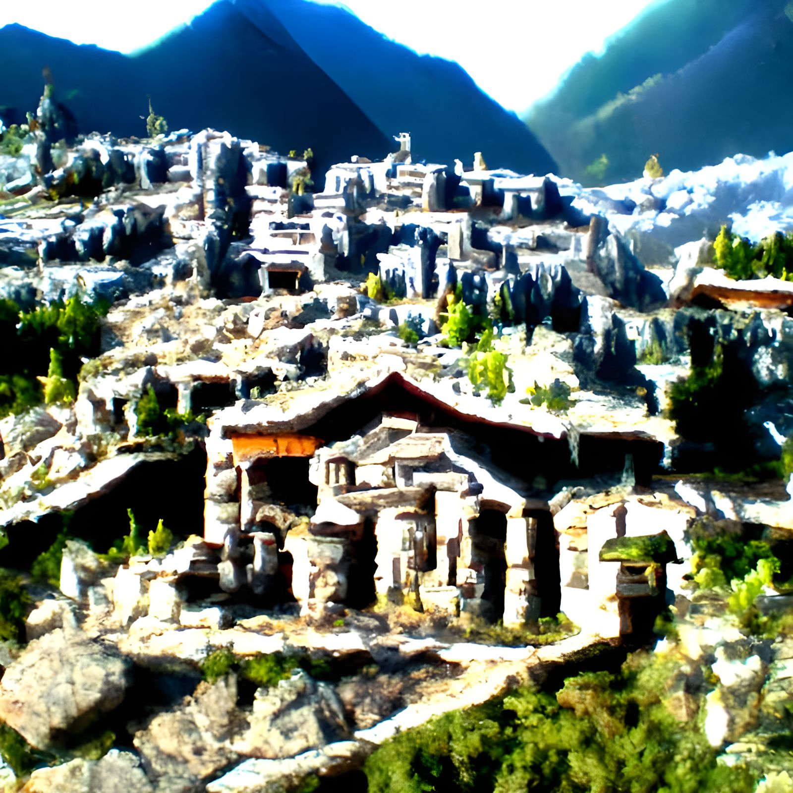 Ancient Mountain City Landscape