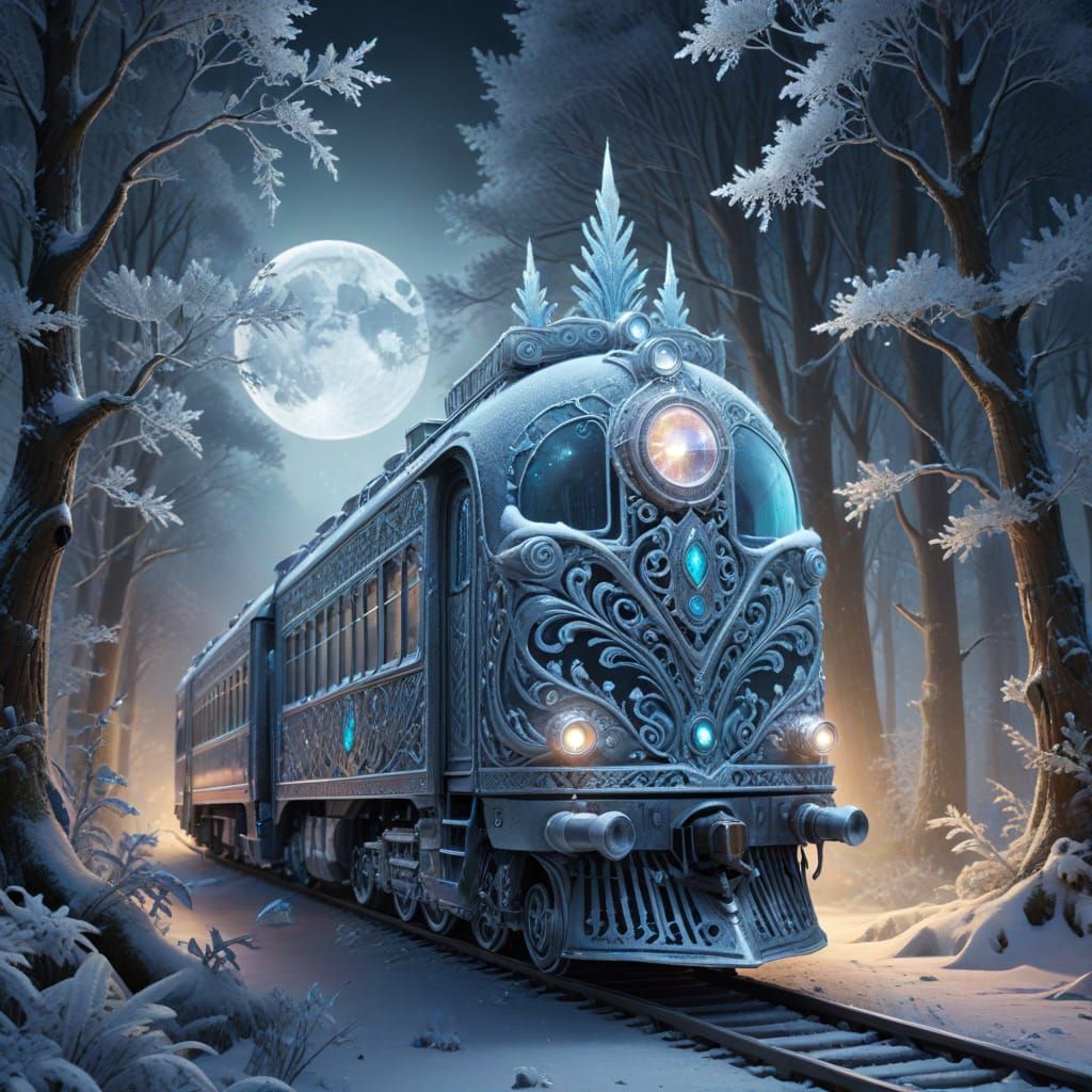 Magical Crystal Train in Winter Wonderland