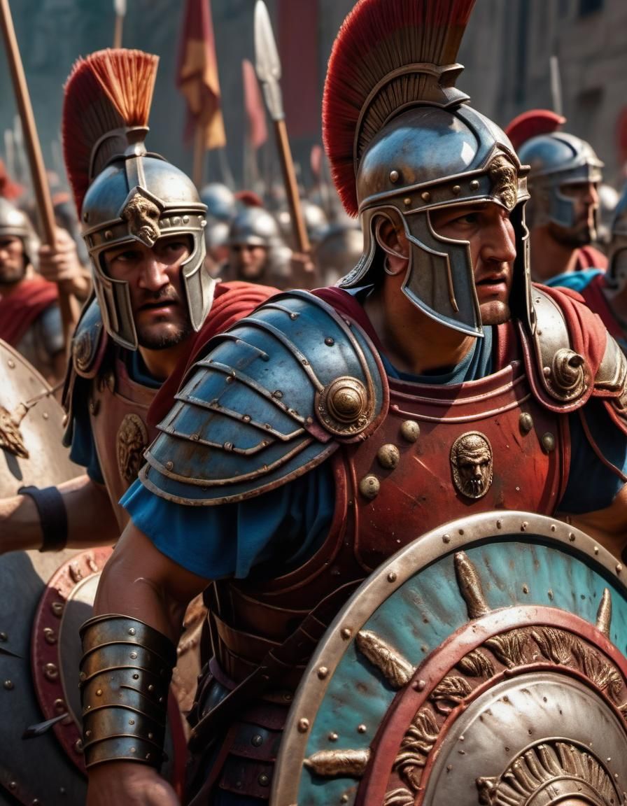 Roman Centurions in Phalanx Formation
