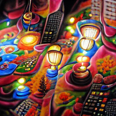 Colorful Detailed Painting with Lights