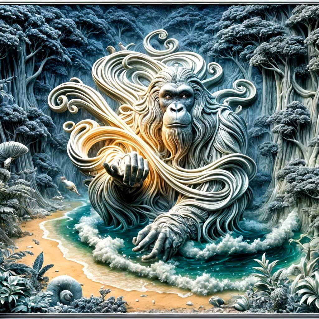 Ethereal Jungle Sage in Art Nouveau Style