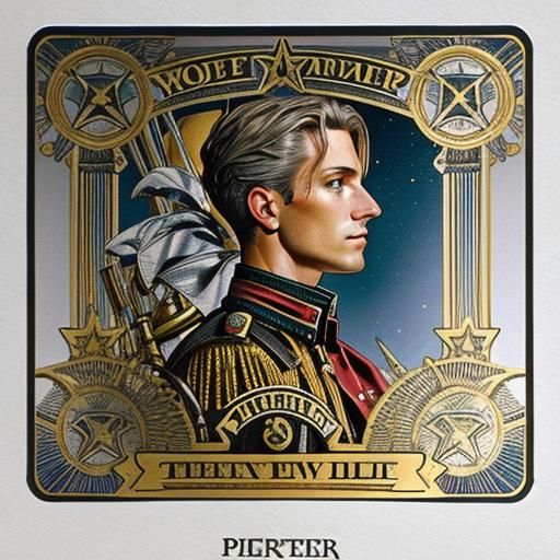 Soldier Portrait as Rider-Waite Tarot Card