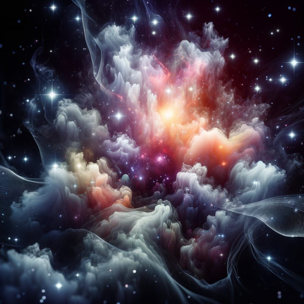 Cosmic Ambiance with Surreal Digital Stars