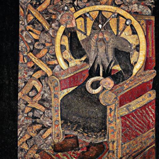 Norwegian Tapestry: Odin on his throne