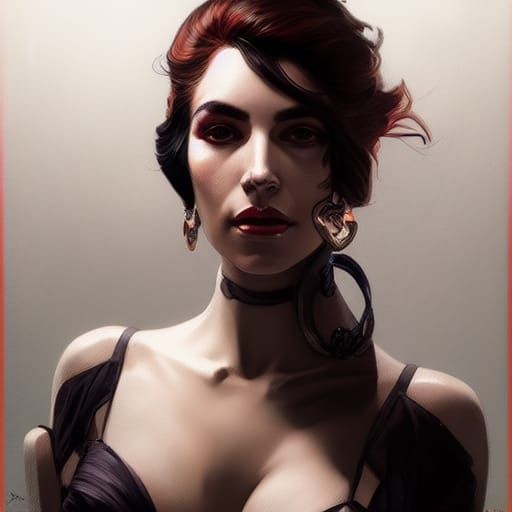 Detailed Portrait of Government Official in Art Nouveau Styl...