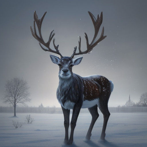 Magical Reindeer in Icy Blizzard