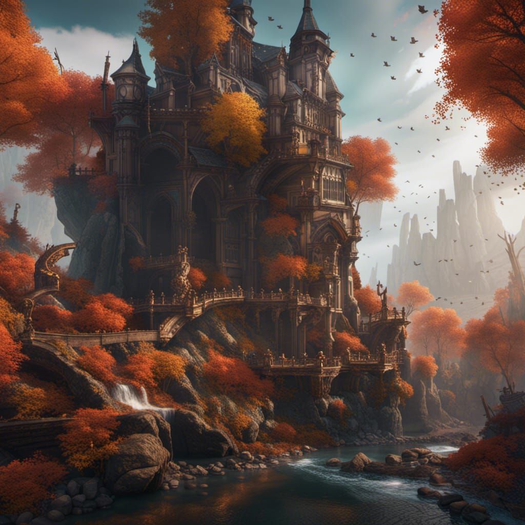 Fantastical Autumn Scene in Deep Color