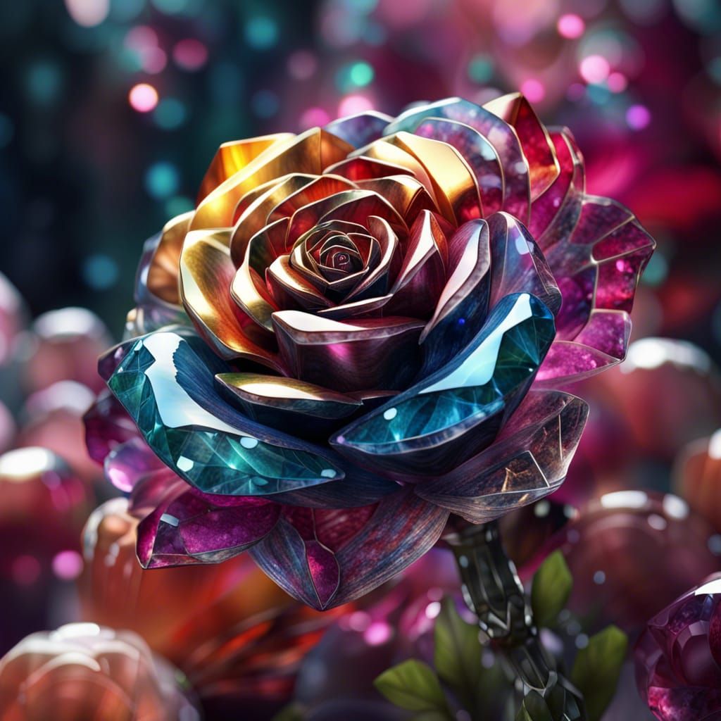 Gemstone Rose: A Multi-Dimensional Digital Masterpiece