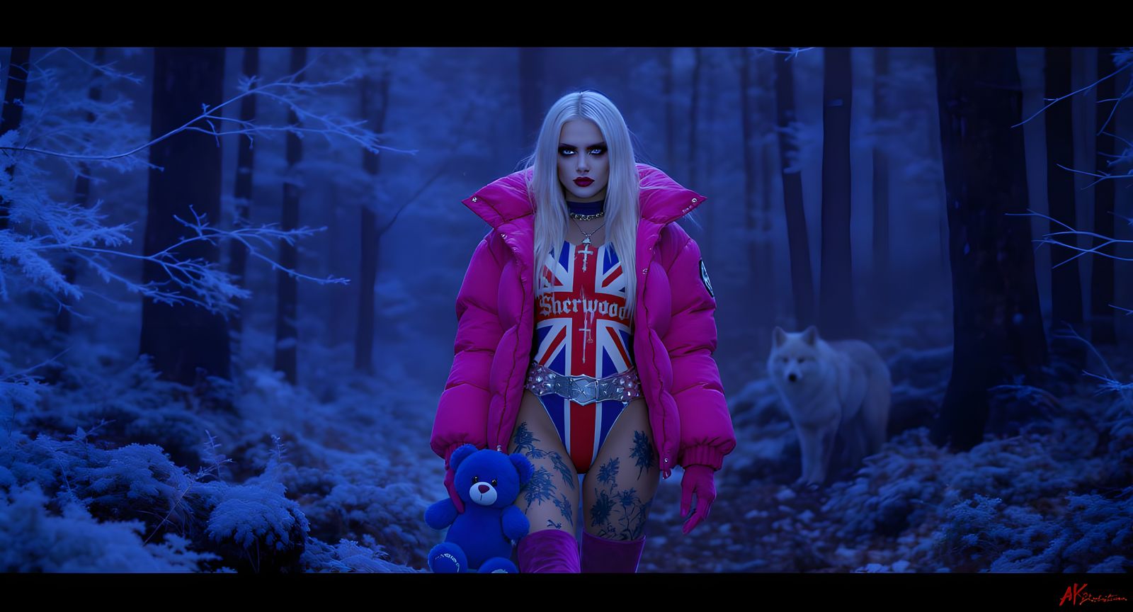 80s Metal Girl in Frosty Sherwood Forest