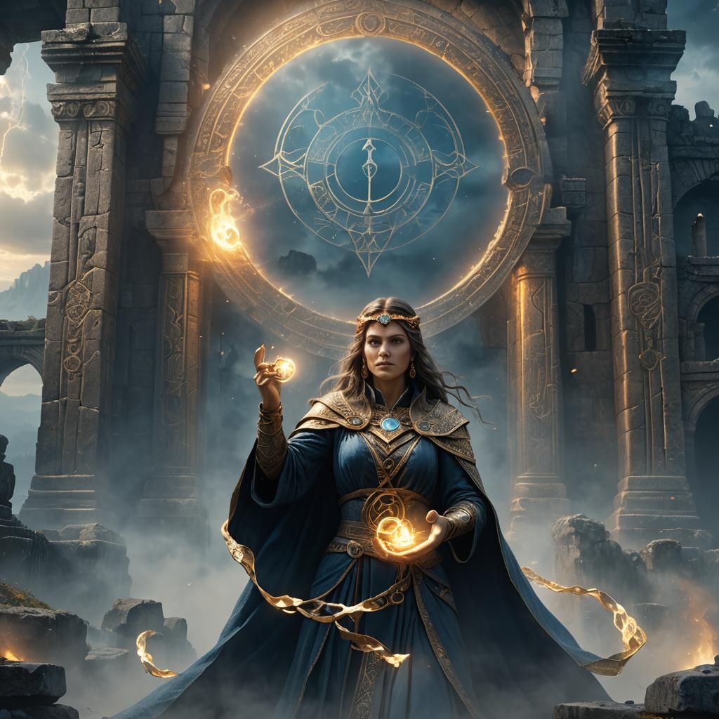Sorceress With Ring of Resurrection: Fantasy Art