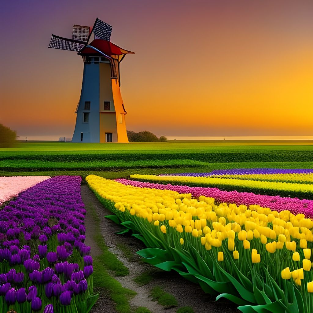 Award-Winning Tulips in a Sunset Garden