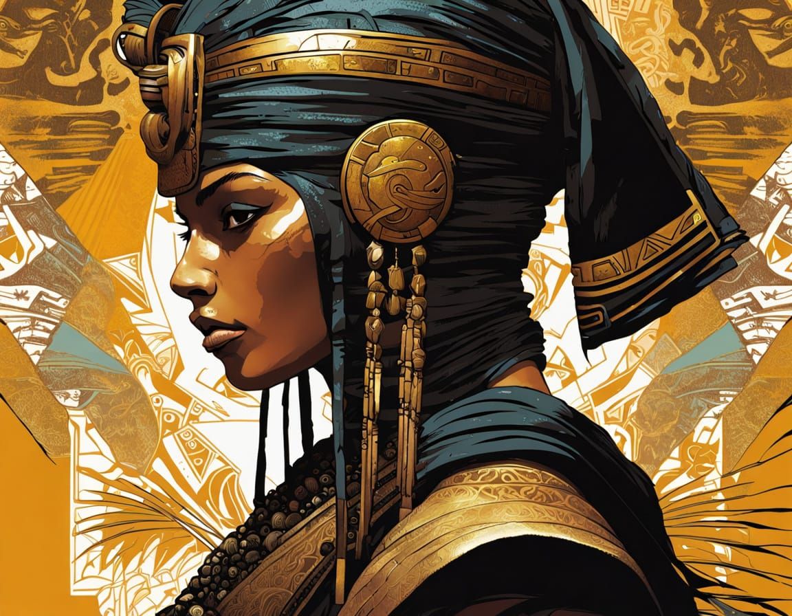 Egyptian Ninja Masterpiece in Cyber Fairycore Style