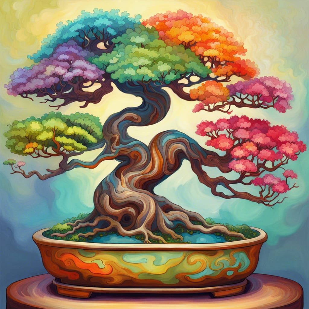 Rainbow bonsai tree