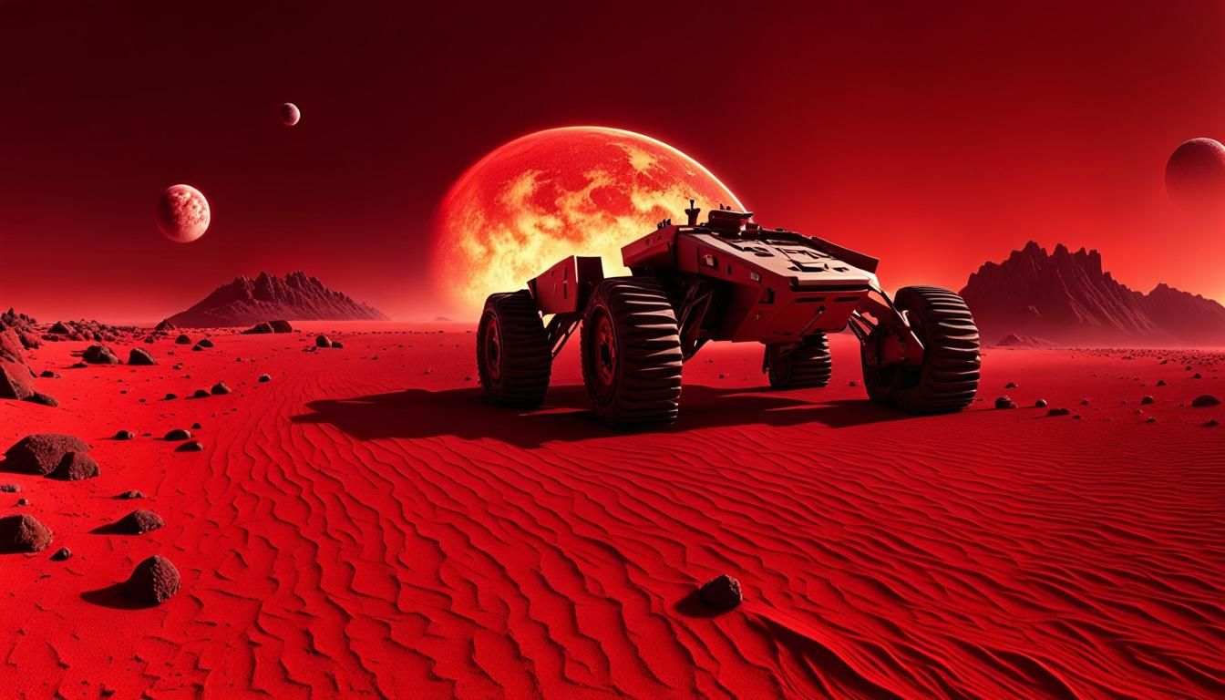 Martian Landscape with Exploding Figures and Candy