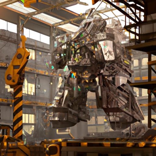 Battlemech Repair Bay: Intricate Hangar Scene