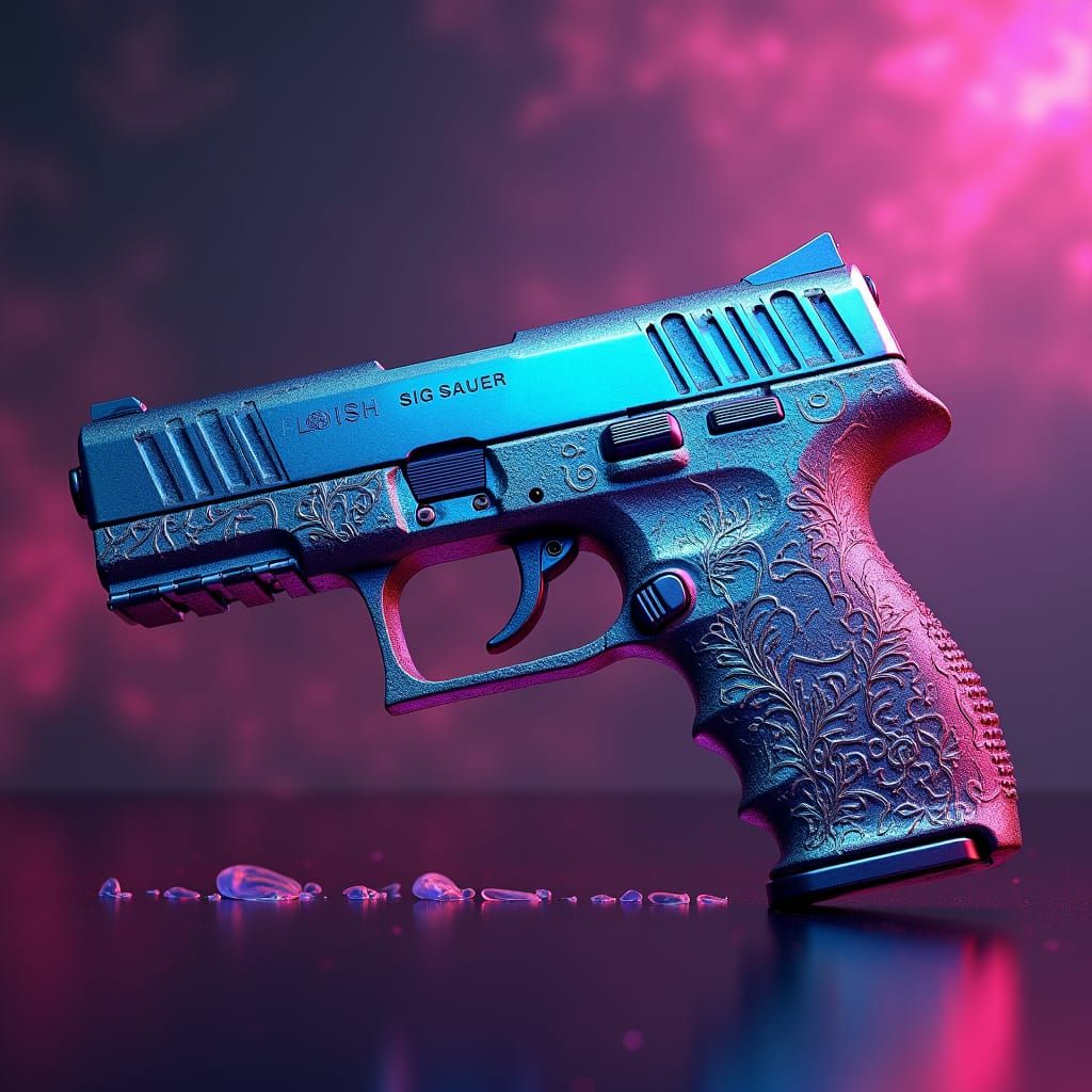 Baroque Sig Sauer Pistol in Ethereal Setting