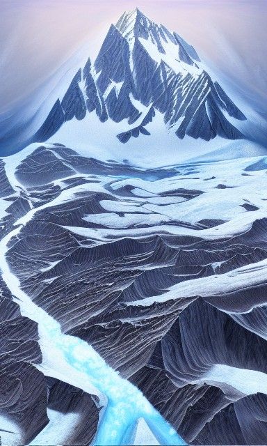 Antarctic Glacier God in Ligne Claire Style