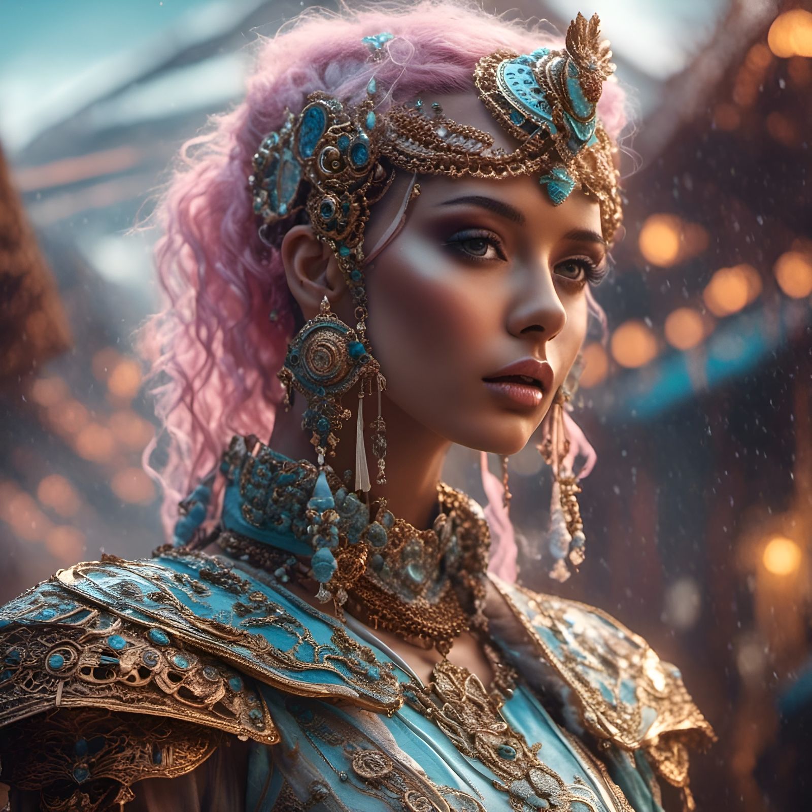 Apocalyptic Android in Ethereal Clothing: Photorealistic Clo...