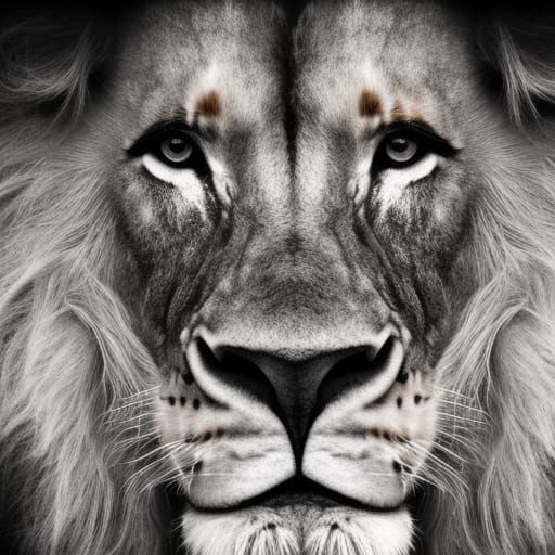 Majestic Lion Portrait in Ambient Lighting