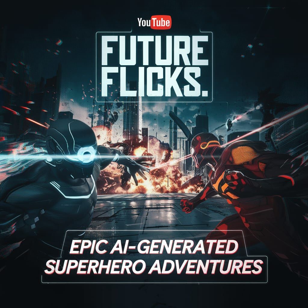 Epic Cyberpunk Superhero Battle in Futuristic Cityscape