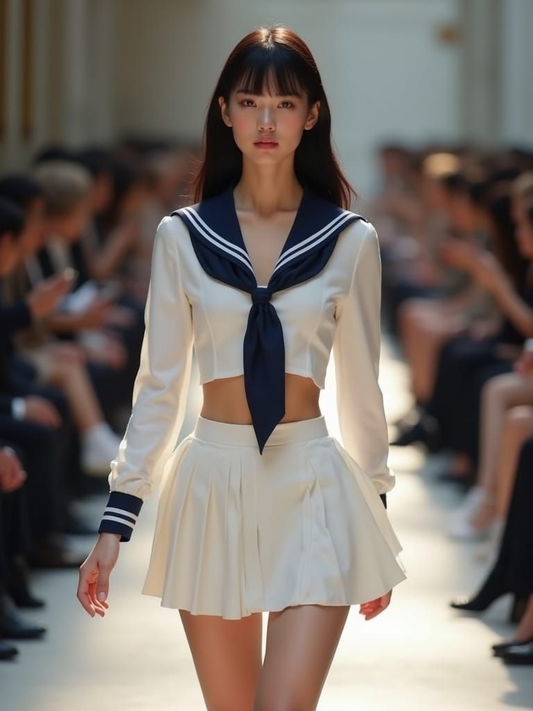 Designer Kaori Wears Custom Sailor Uniform at Paris Fashion ...