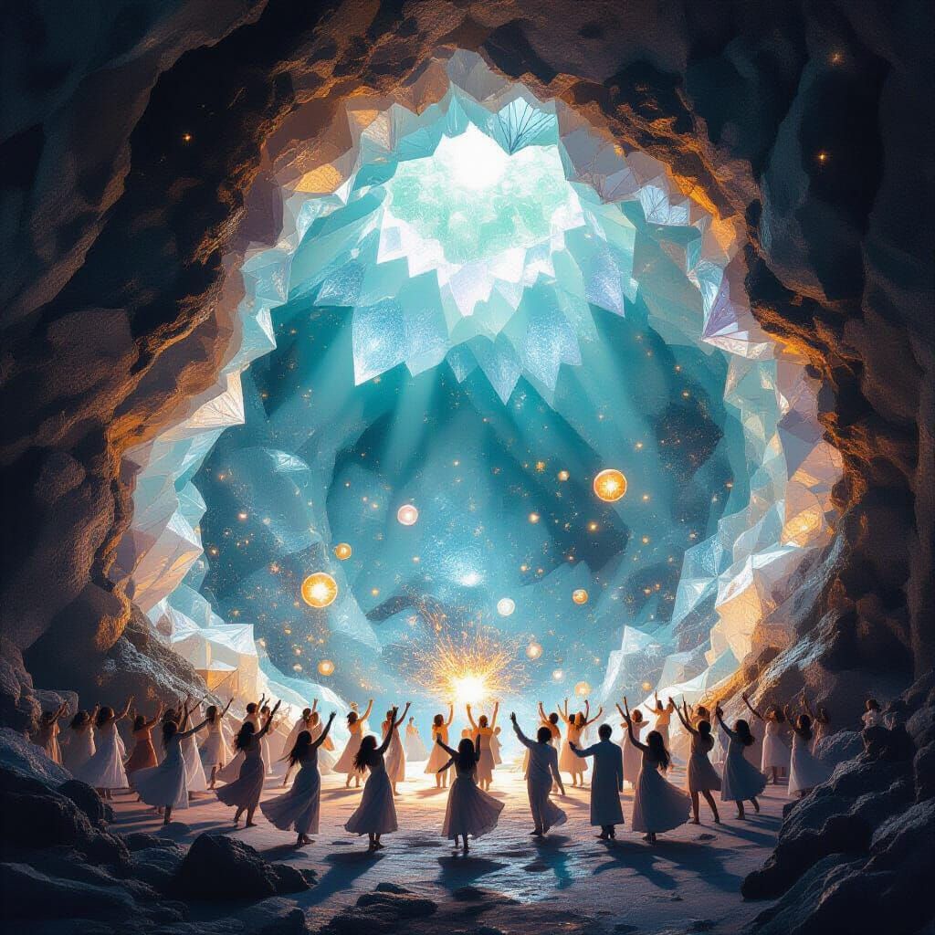 Geode Celebration: A Cinematic Digital Photograph