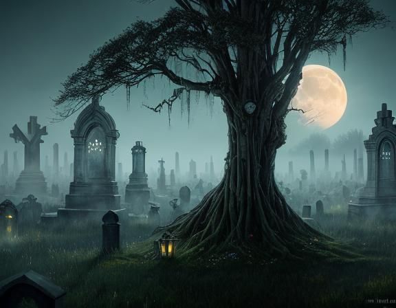 Zombie Bride Rising: Dark Fantasy Matte Painting