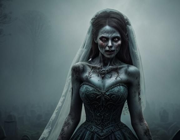 Zombie Bride Rising: Fantasy Horror Concept Art
