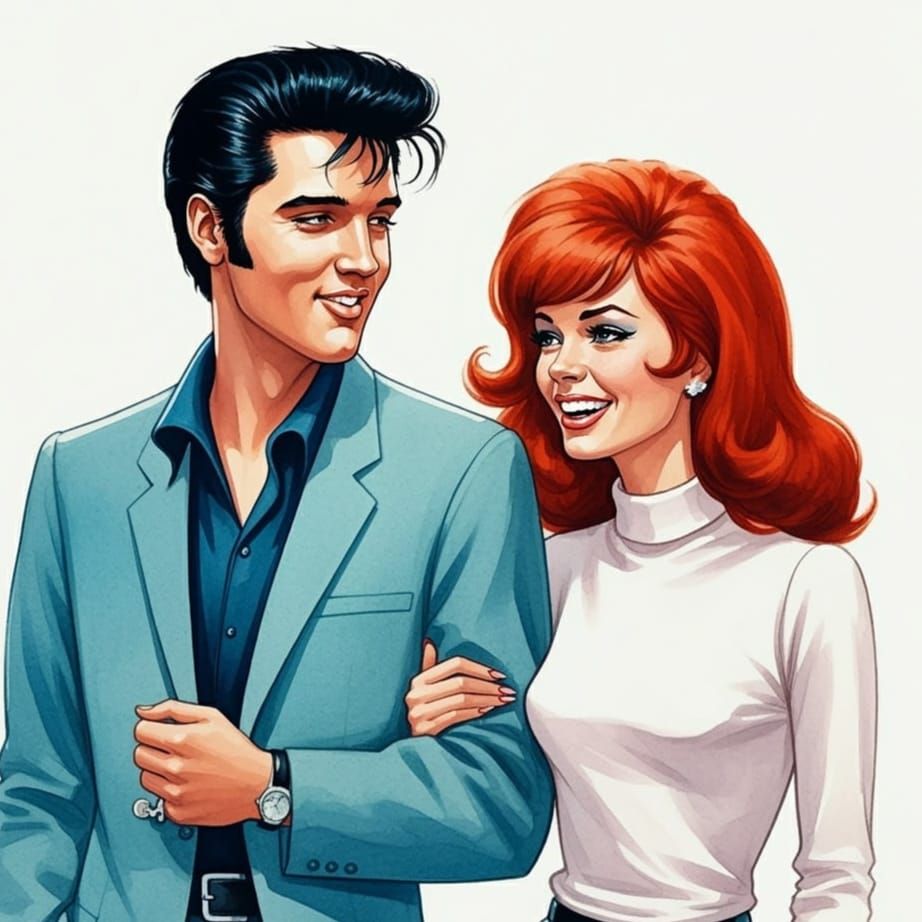 Elvis and Ann Margaret on the Las Vegas Strip