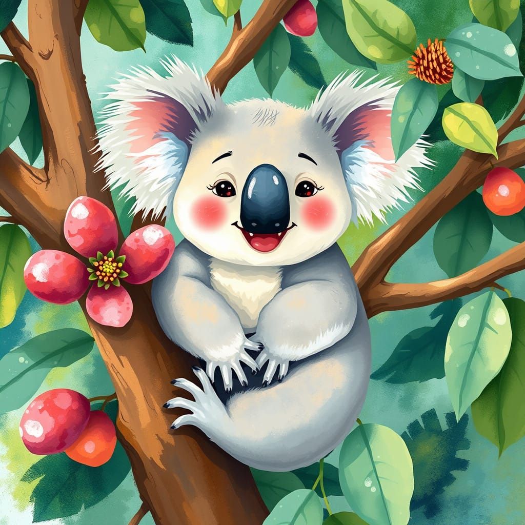 Joyful Australian Landscape in Vibrant Brushstrokes