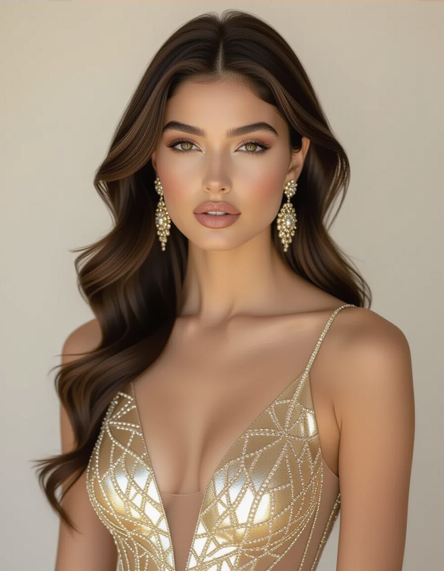 Elegant Middle Eastern Woman in Couture Fashion Photography