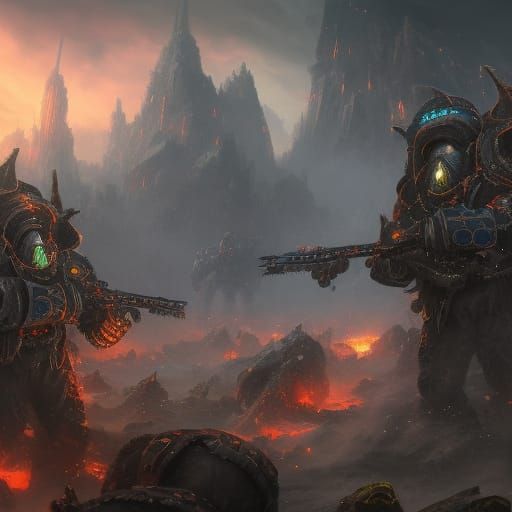 Chaos Noise Marines Transformed by the Warp: Detailed Art