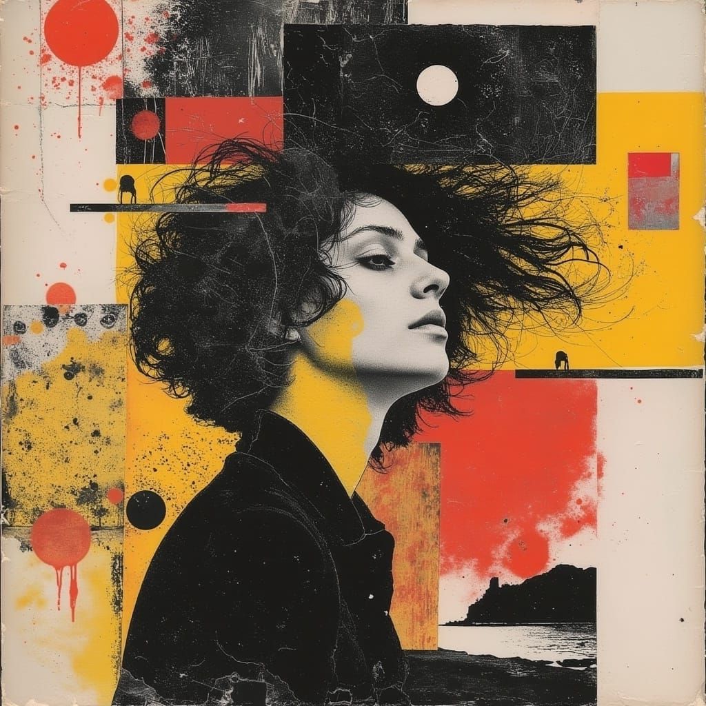 Dashing Gentleman in Art Deco Portrait Collage