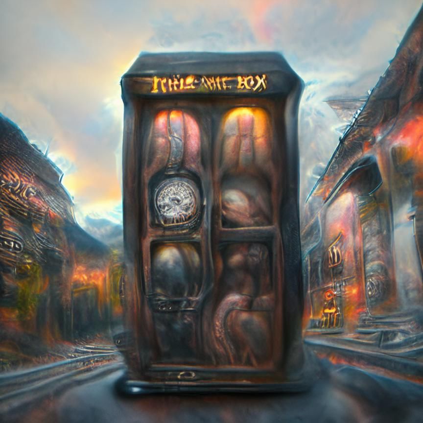 Detailed Time Travel Box with Volumetric Lighting