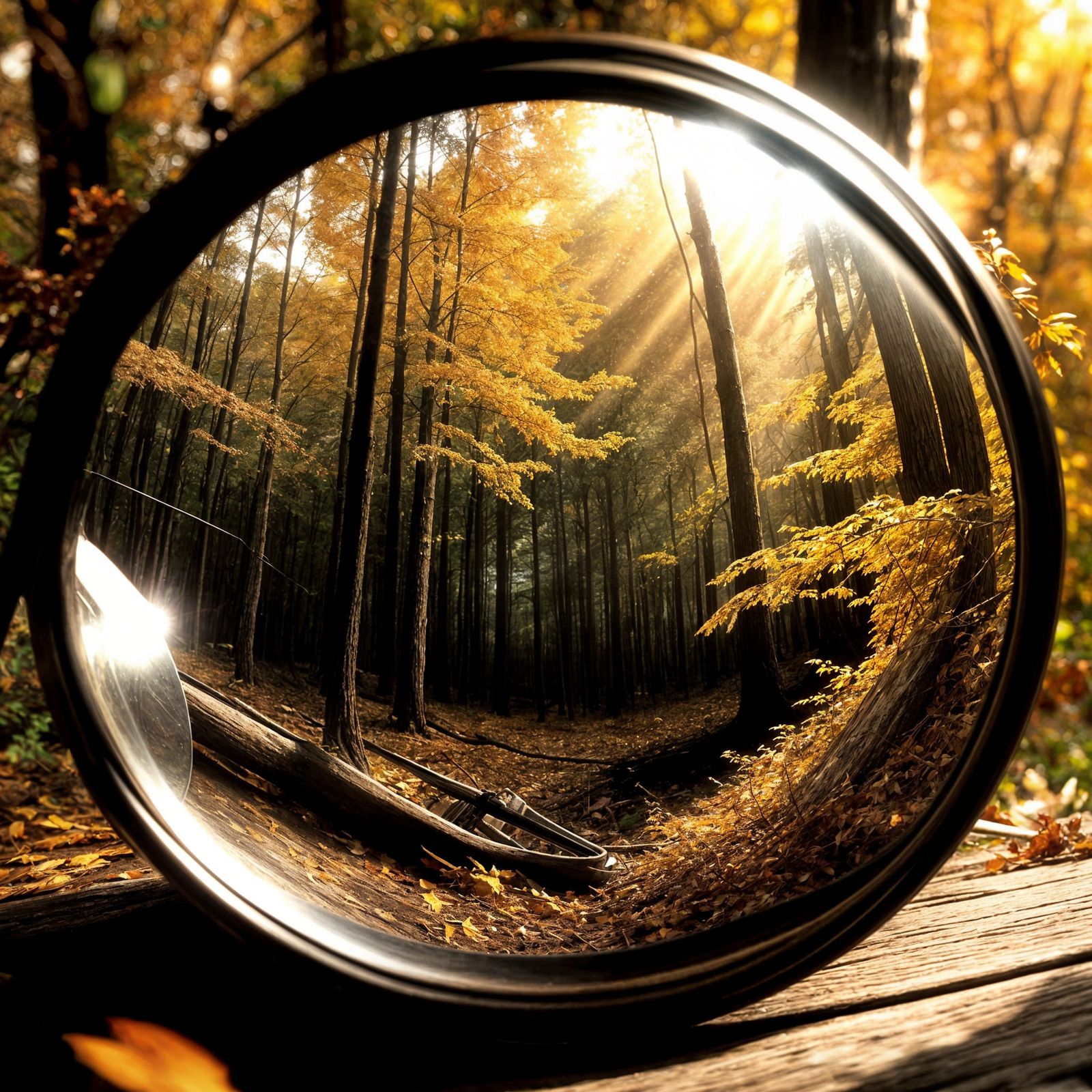 Autumn Forest Windstorm in Bucket, Double Exposure Photograp...