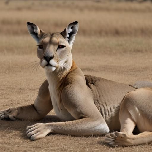 Kangaroo Lion Hybrid Creature