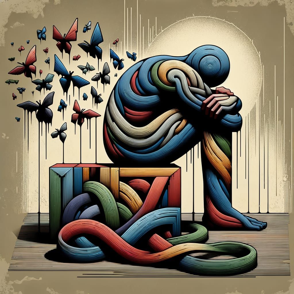 Abstract Expression of Broken Promises and Sad Grief