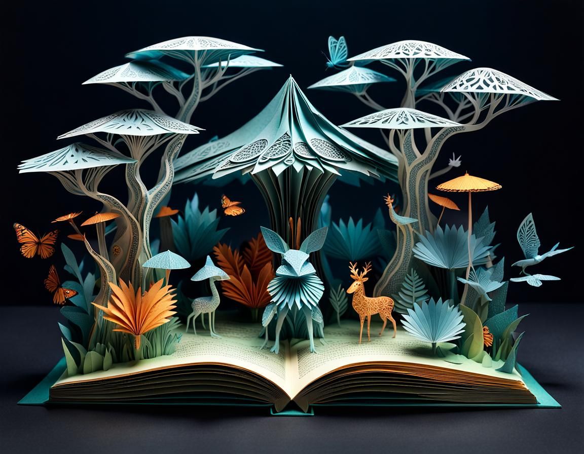 Enchanted Forest Pop-Up Book in 3D Paper Art