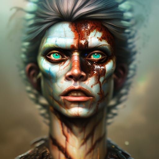 Clark Kent Portrait in Dystopian Mixed Media