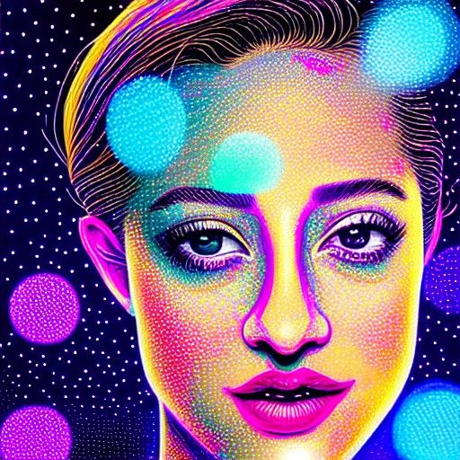 Lili Reinhart Portrait in Oil with Sparkles
