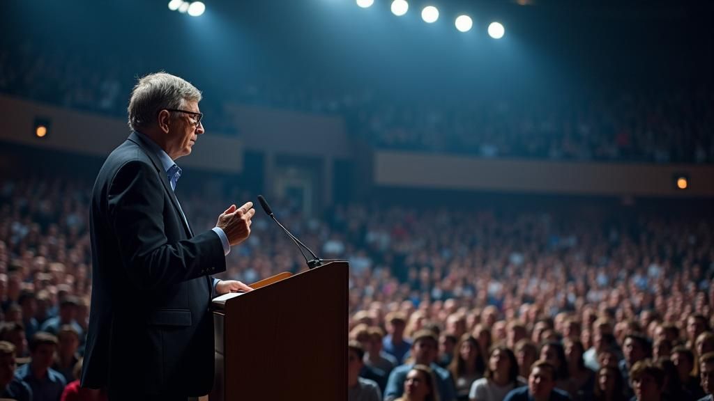 Charismatic Speaker Inspires Students in Photorealistic Styl...