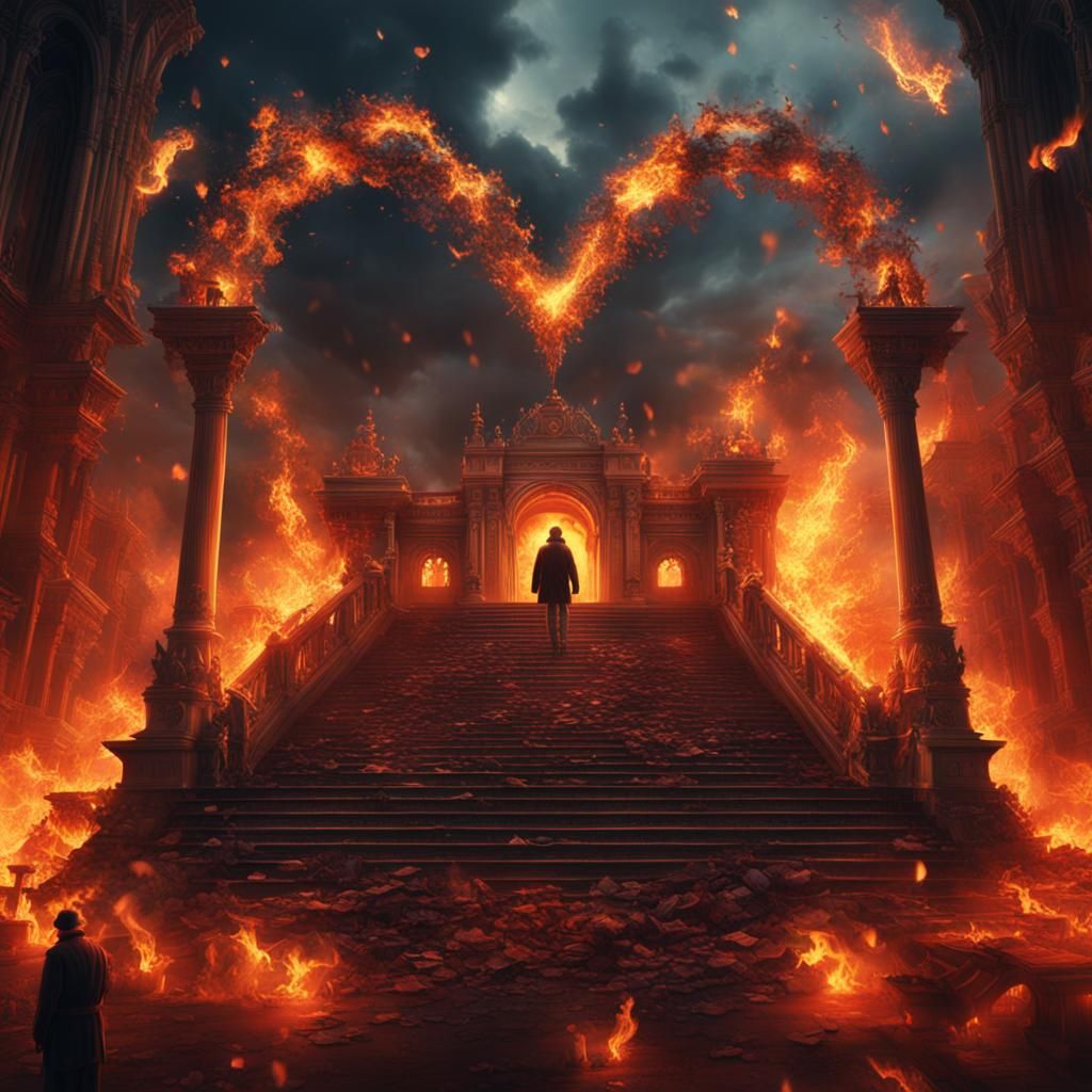 Fiery Heart: Dramatic Digital Matte Painting