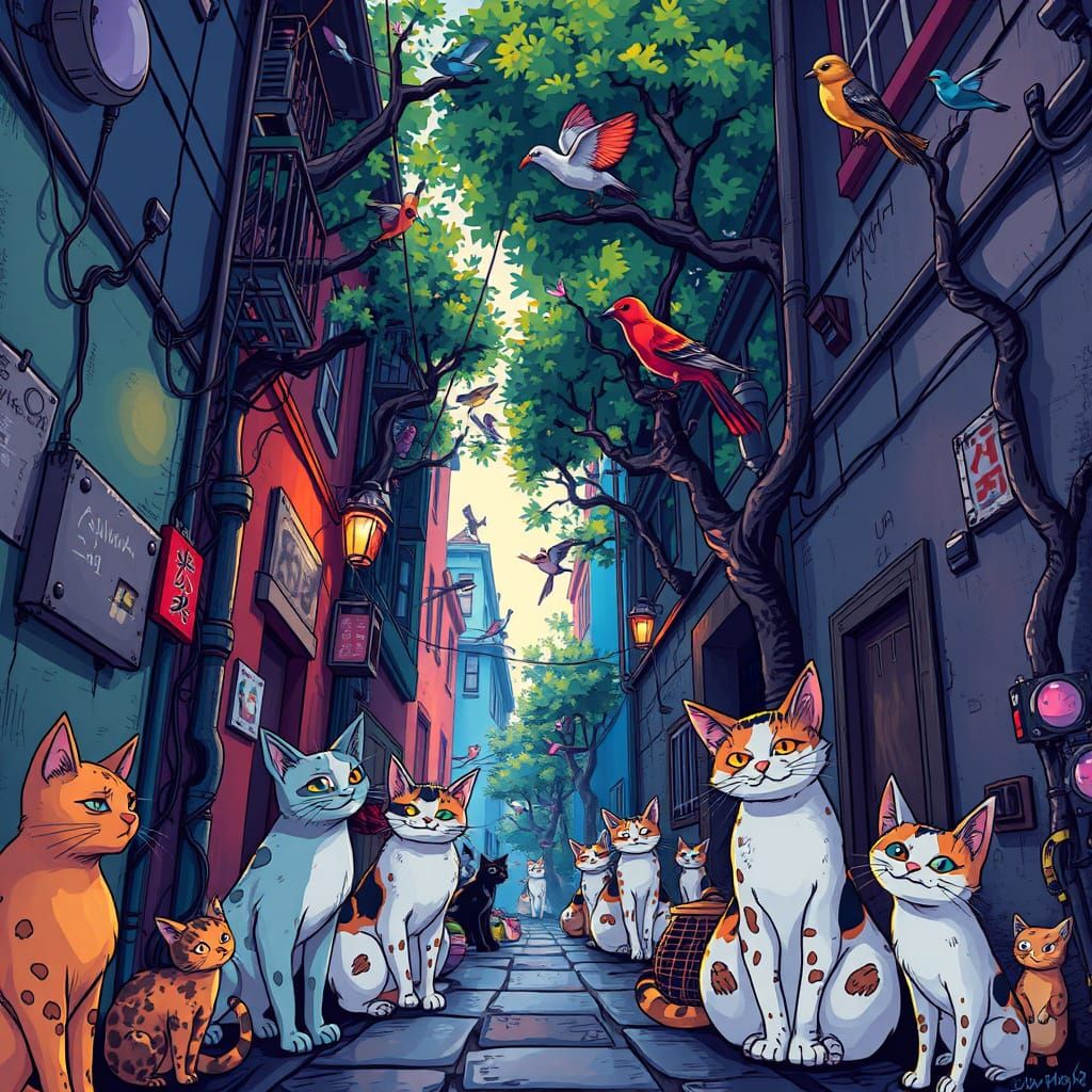 Everyday Enemies, cats and birds