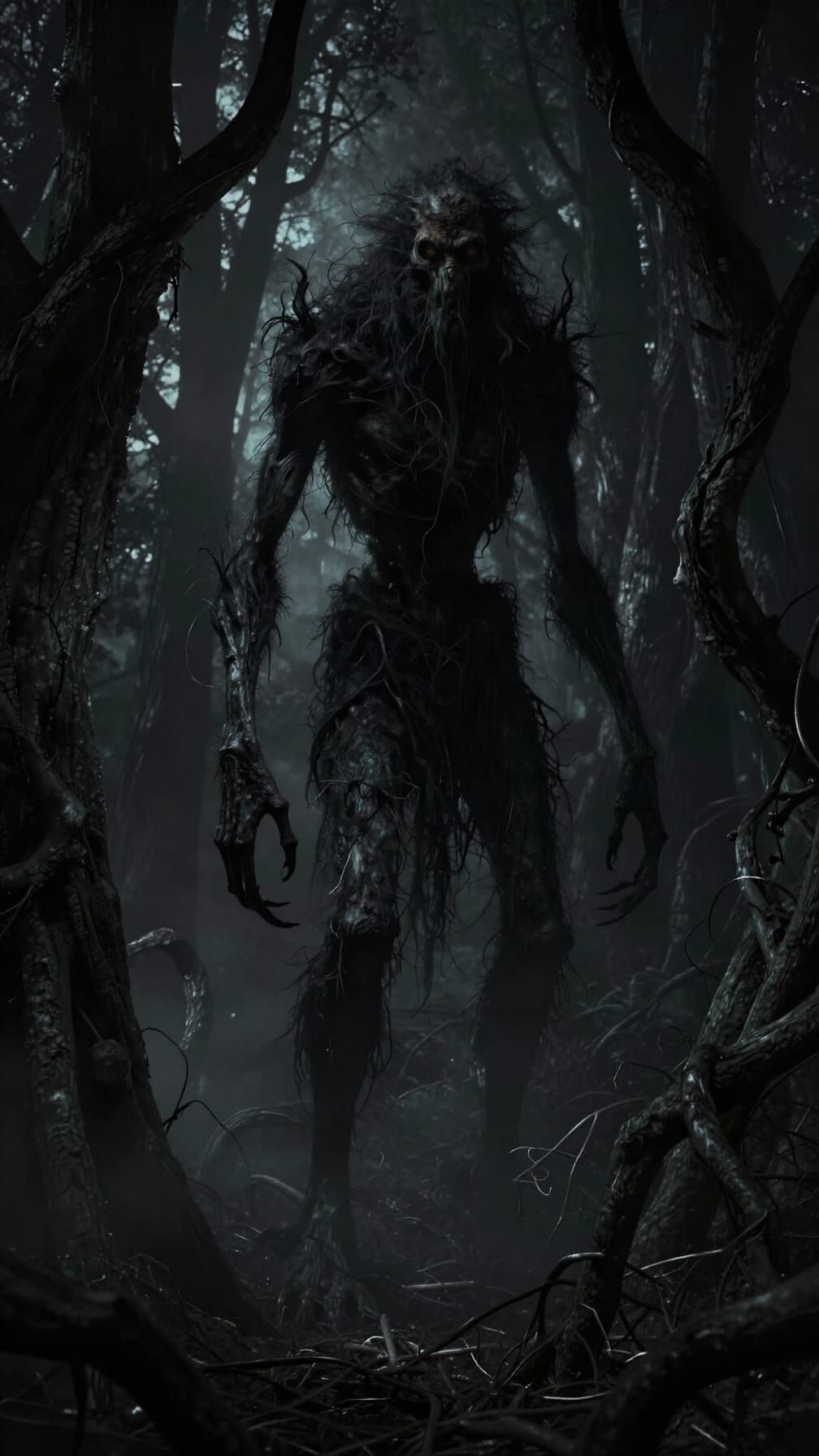 Tenebrism Bogeyman Lurking in Shadow Forest